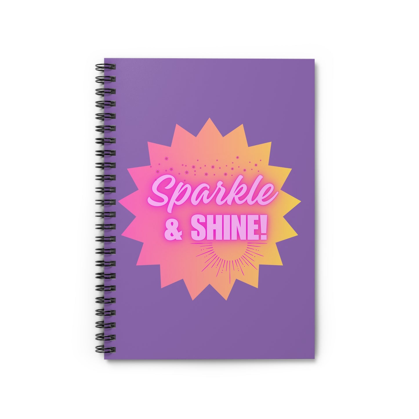Sparkle & Shine Spiral Notebook (Purple) - Ruled Line