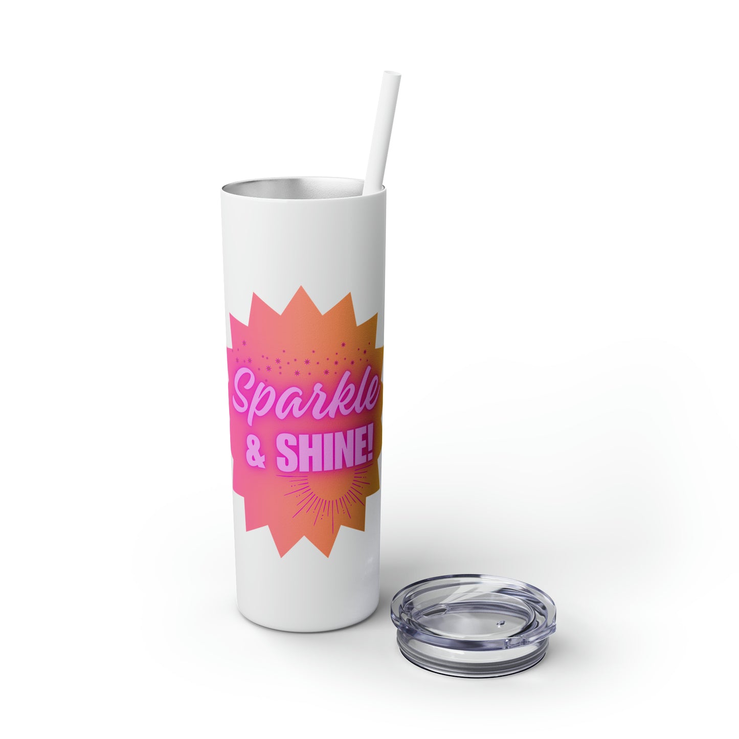 Sparkle & Shine Skinny Tumbler with Straw, 20oz
