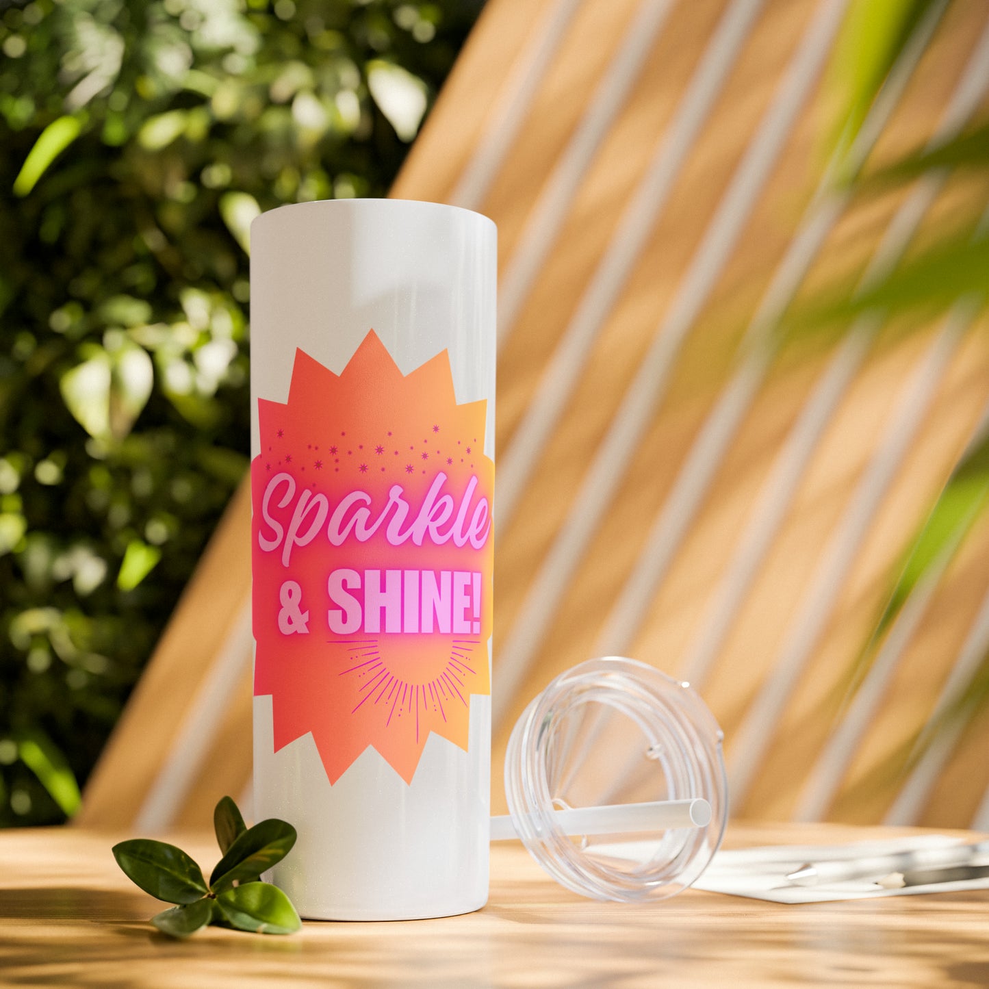 Sparkle & Shine Skinny Tumbler with Straw, 20oz