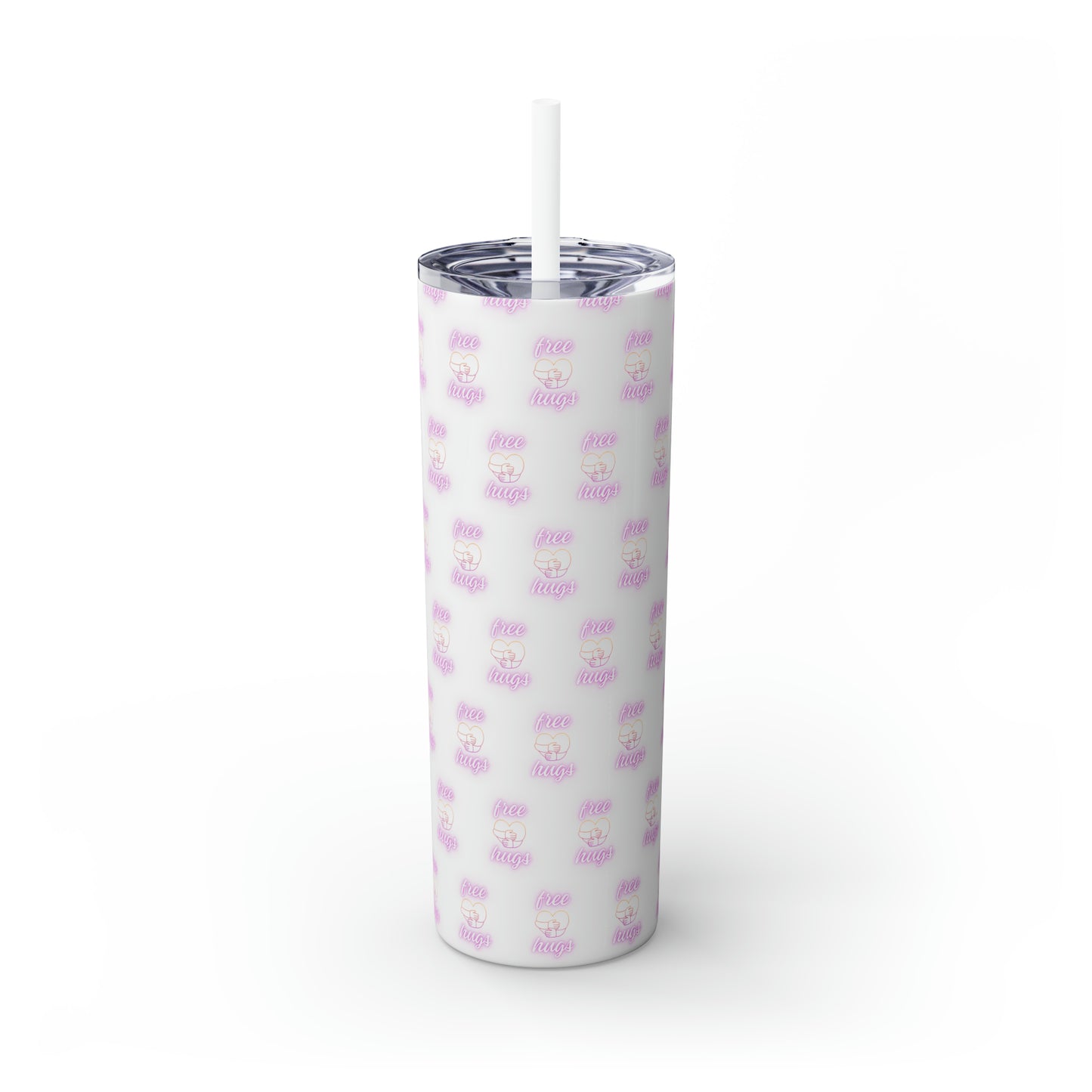 Free Hugs Skinny Tumbler with Straw, 20oz