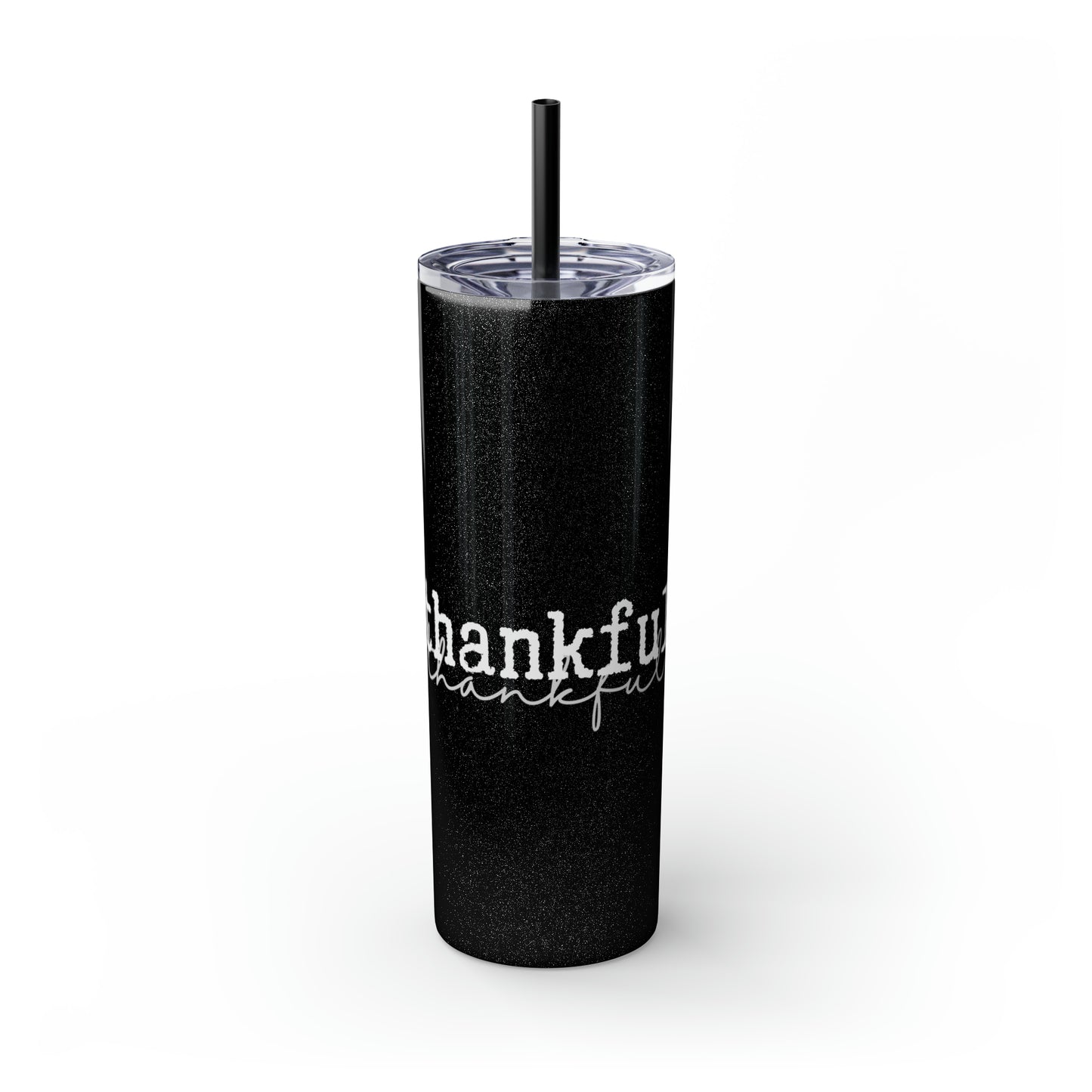 Thankful Skinny Tumbler with Straw, 20oz