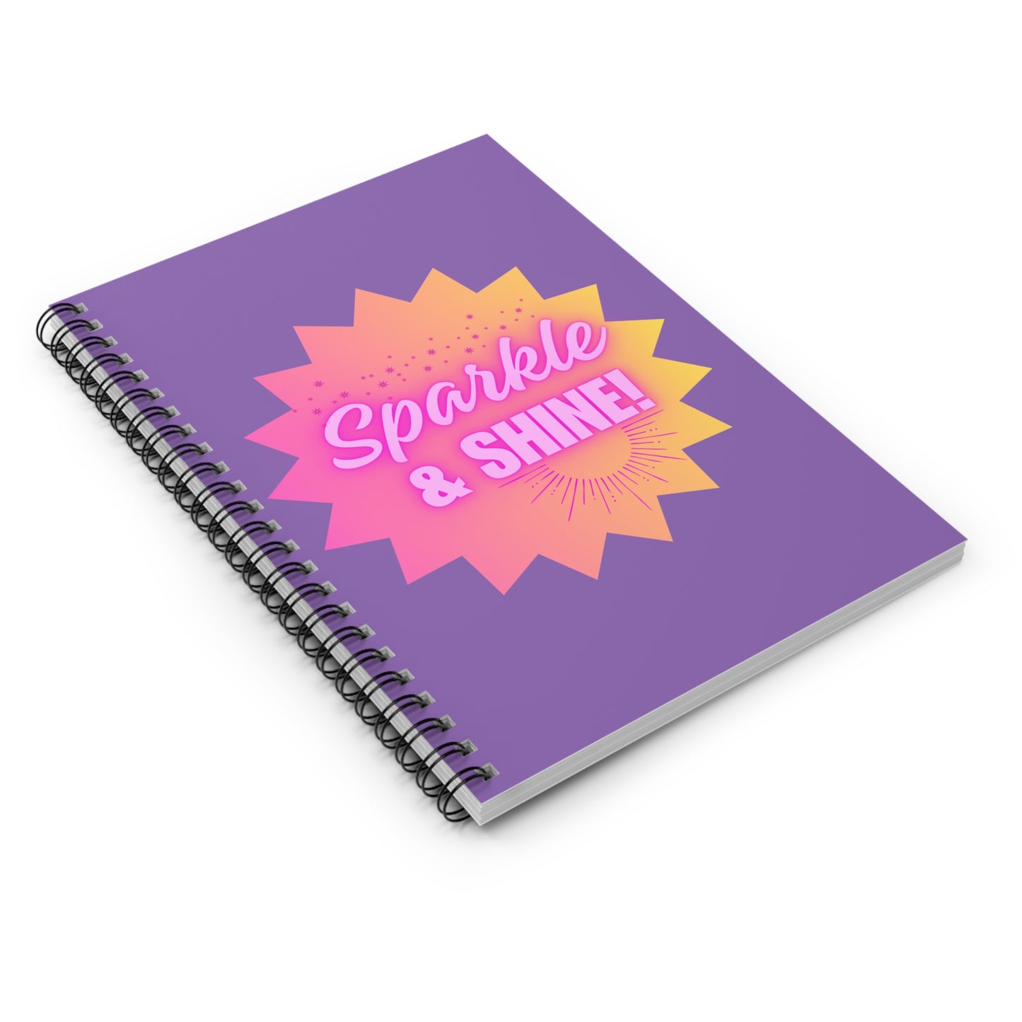 Sparkle & Shine Spiral Notebook (Purple) - Ruled Line