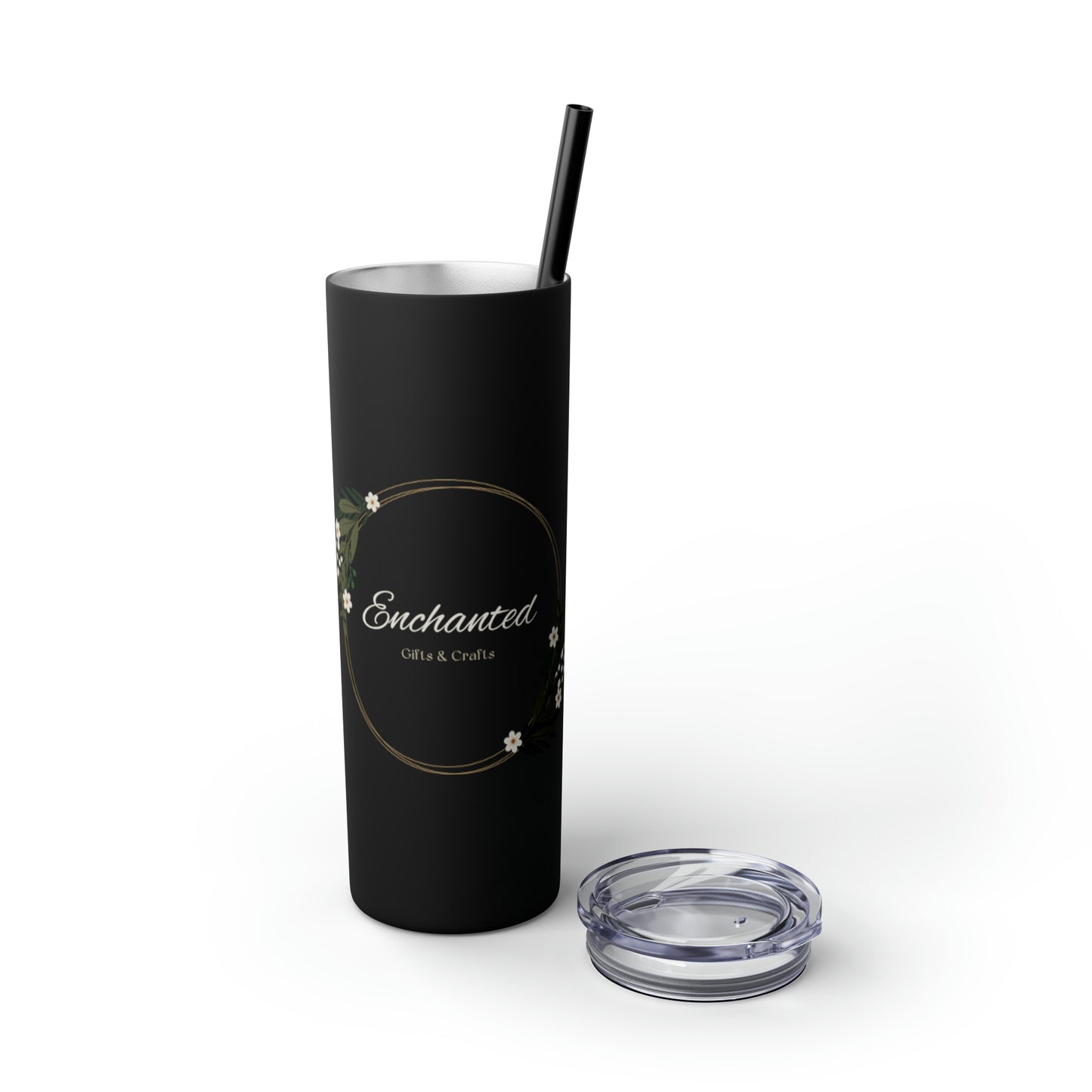 Enchanted Gifts & Crafts Skinny Tumbler with Straw, 20oz