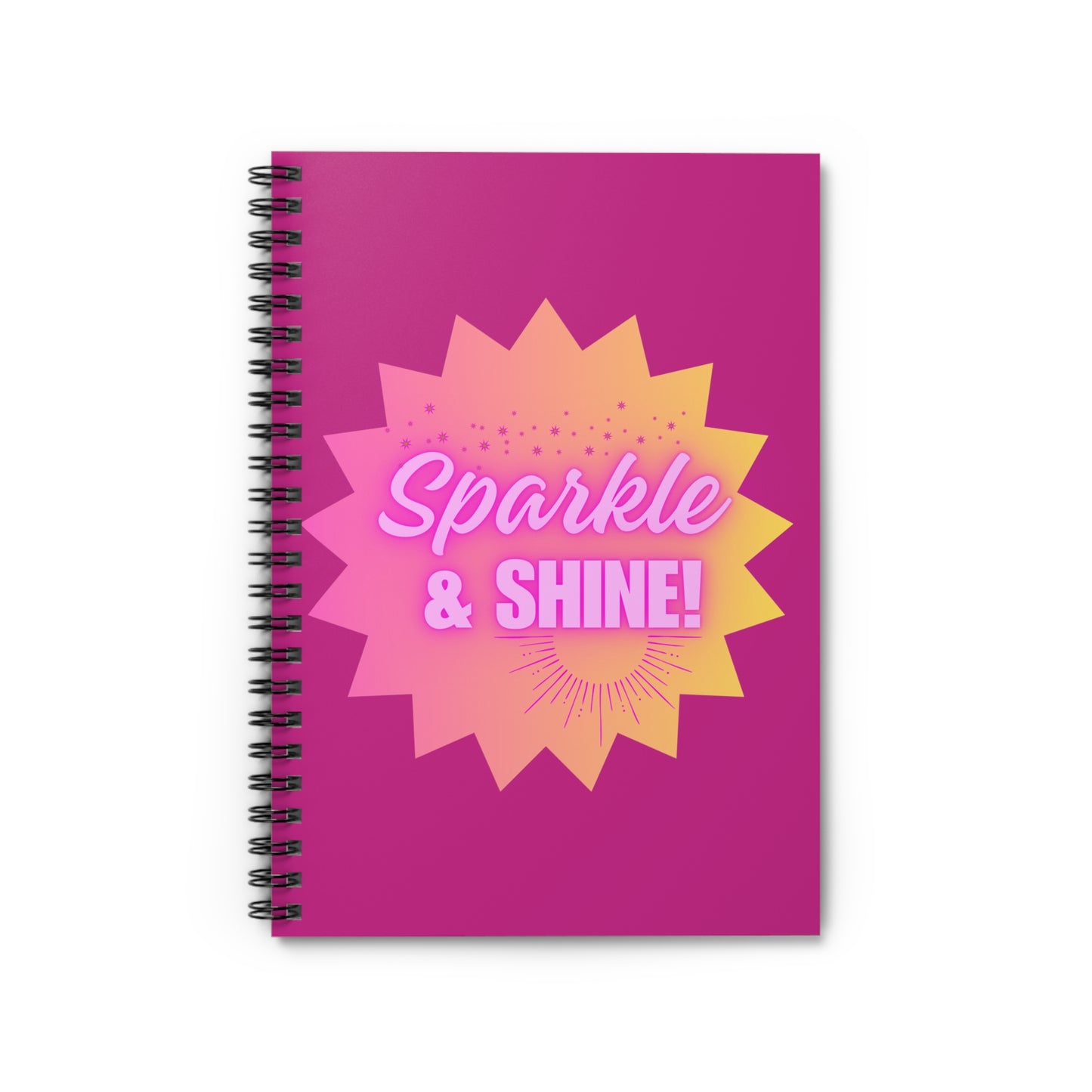 Sparkle & Shine Spiral Notebook (Dark Pink) - Ruled Line