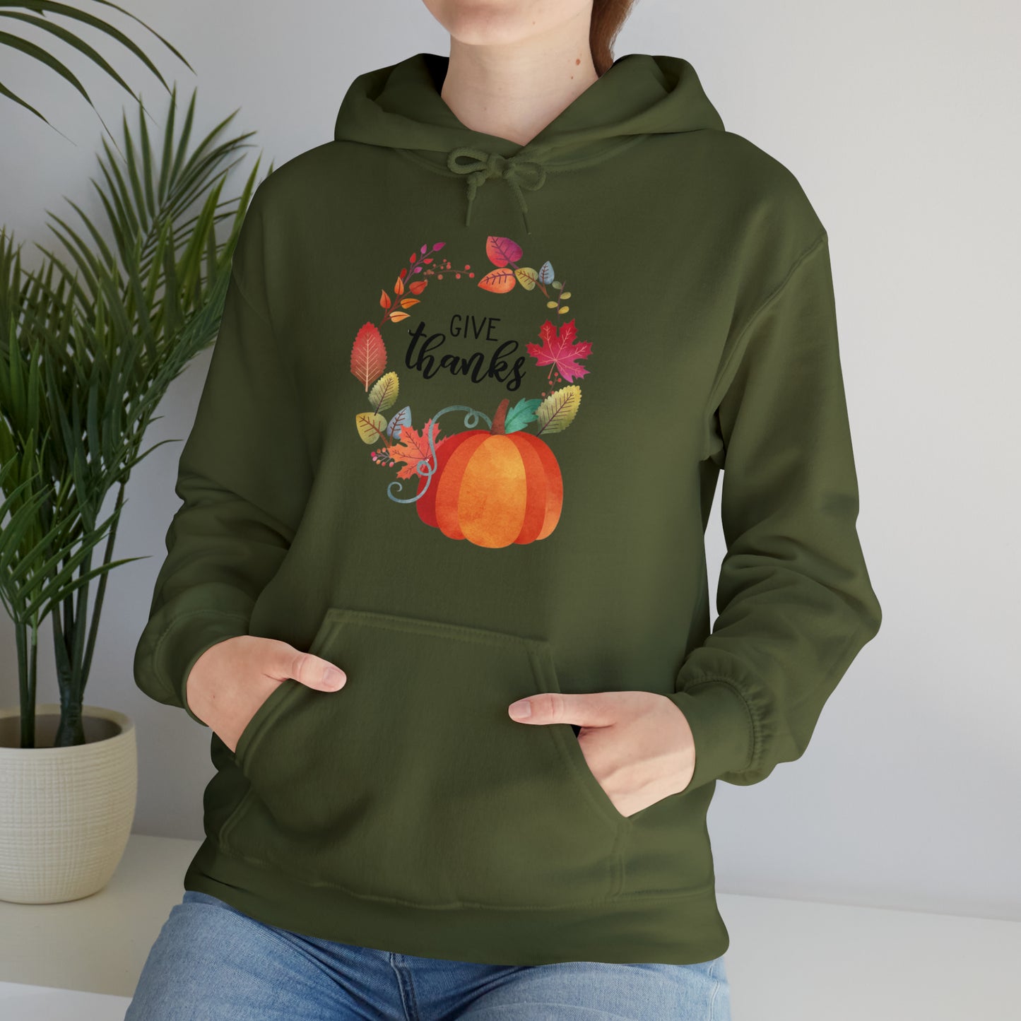 Give Thanks Unisex Hooded Sweatshirt