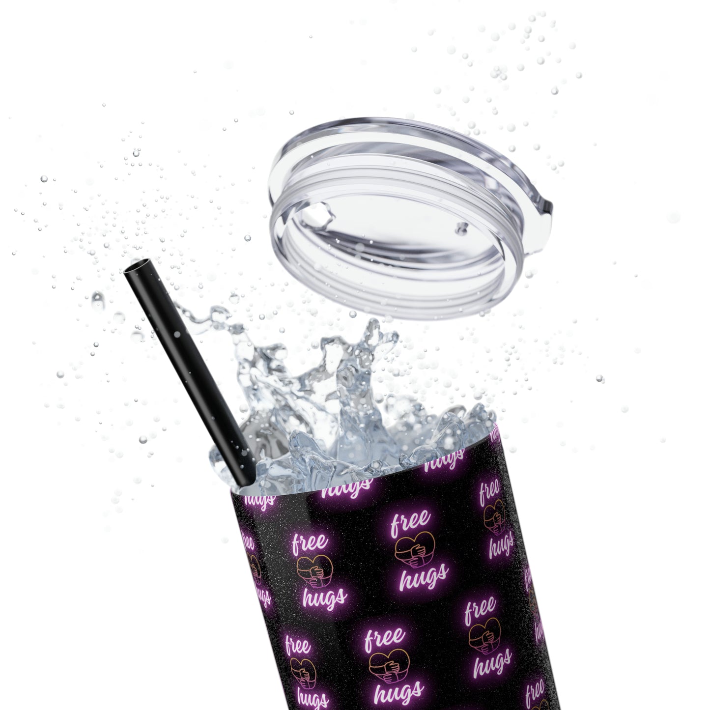 Free Hugs Skinny Tumbler with Straw, 20oz