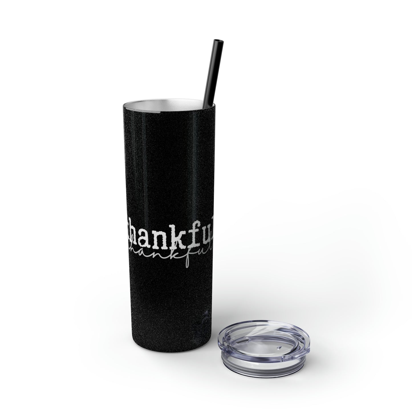 Thankful Skinny Tumbler with Straw, 20oz