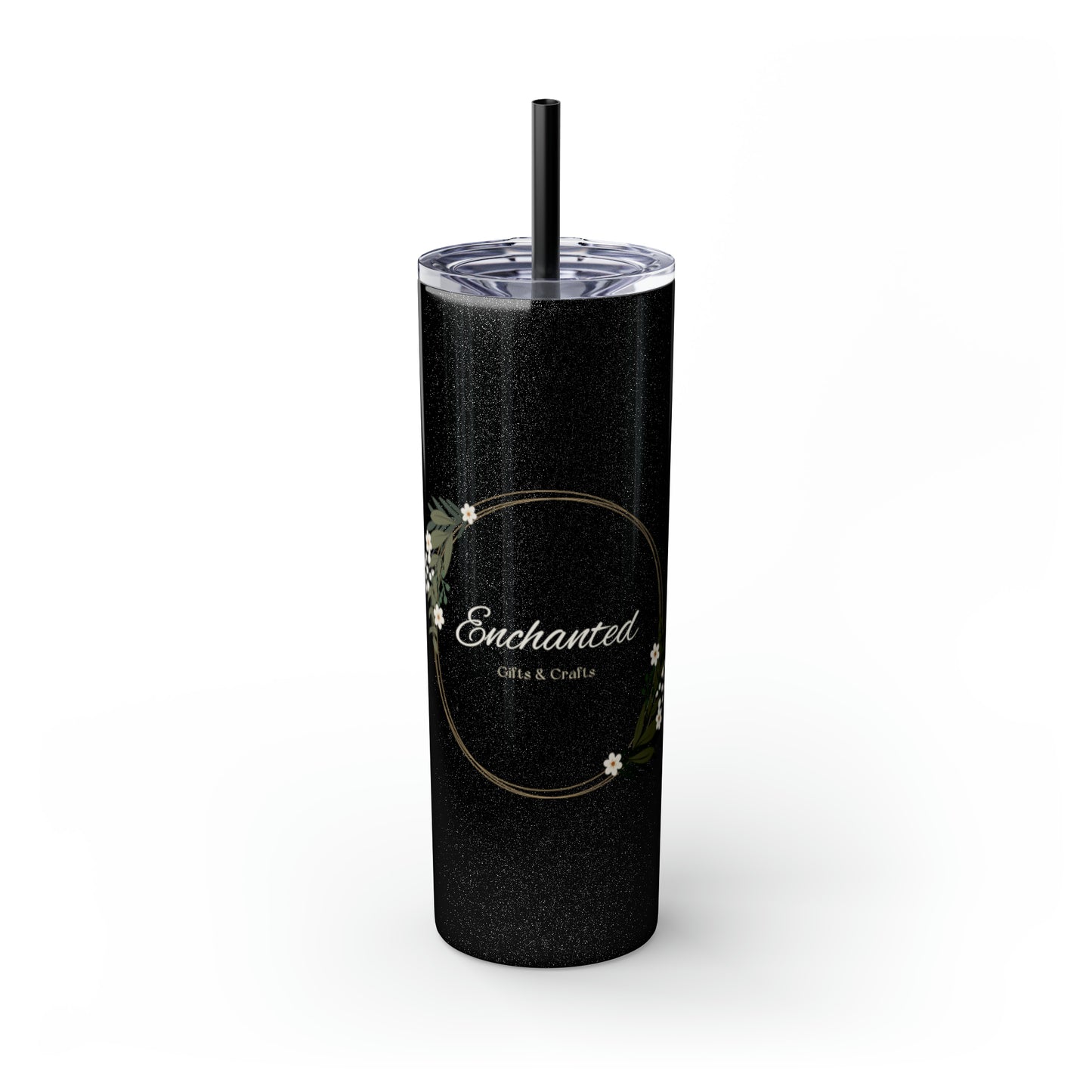 Enchanted Gifts & Crafts Skinny Tumbler with Straw, 20oz