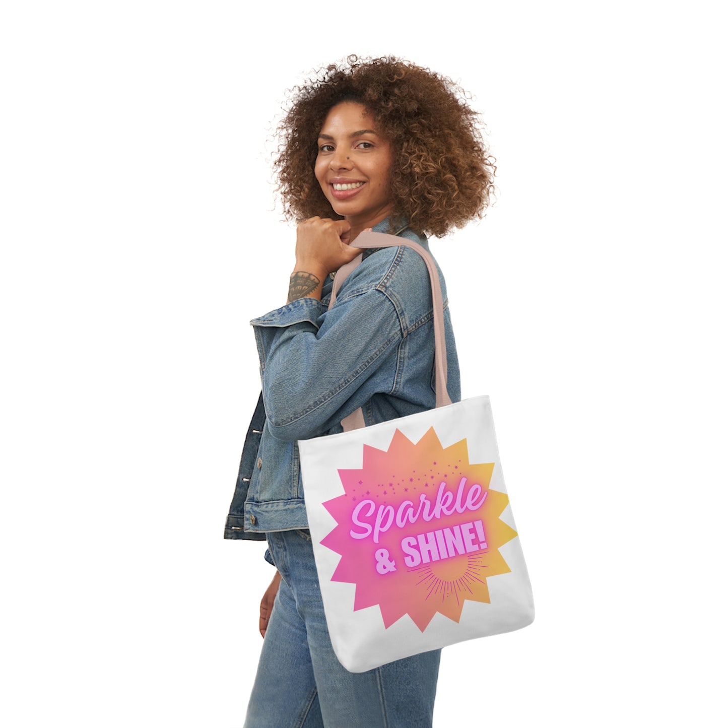 Sparkle & Shine Tote Bag (with Pink Handle)