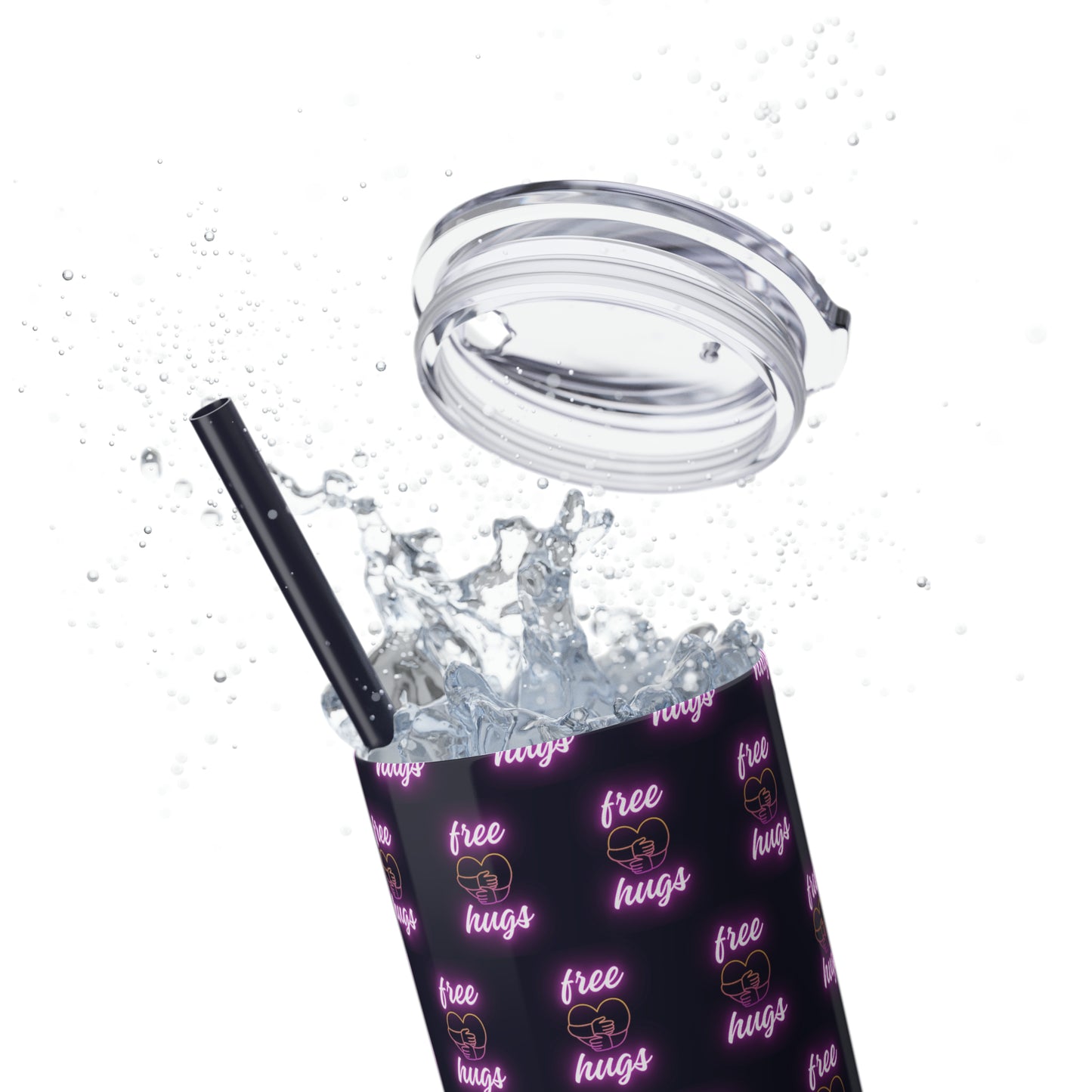 Free Hugs Skinny Tumbler with Straw, 20oz