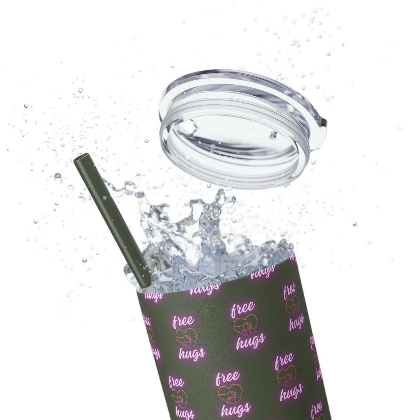 Free Hugs Skinny Tumbler with Straw, 20oz