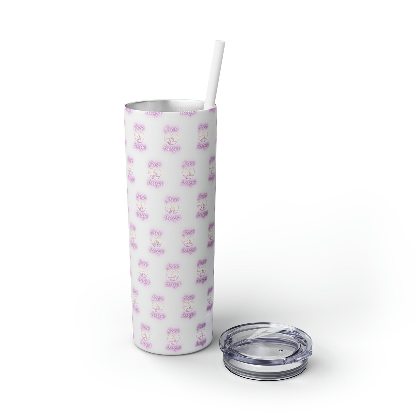 Free Hugs Skinny Tumbler with Straw, 20oz