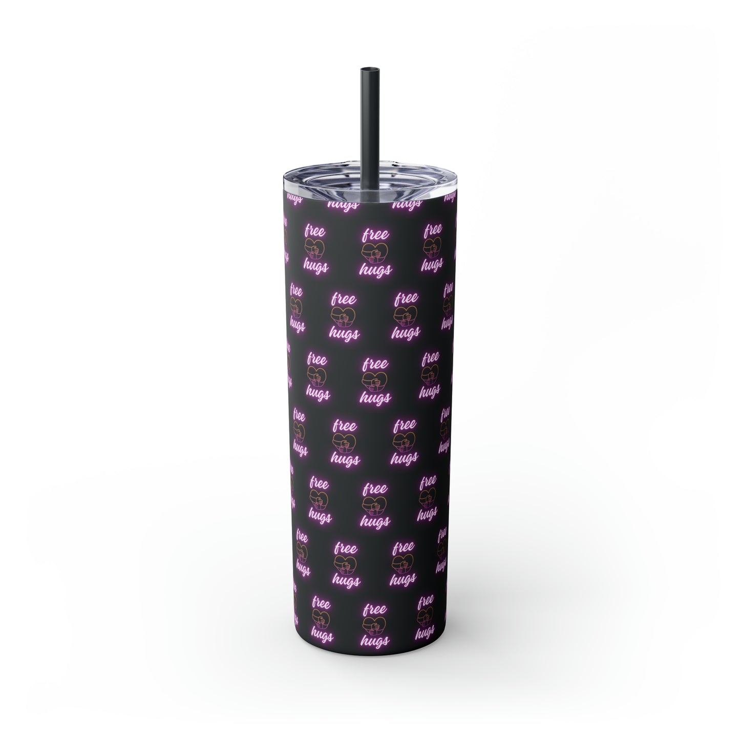 Free Hugs Skinny Tumbler with Straw, 20oz