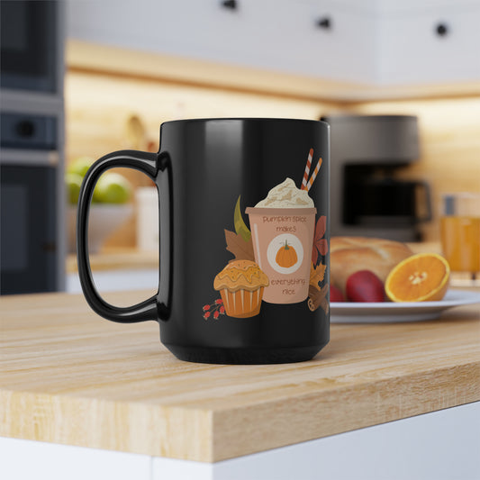 Pumpkin Spice Black Mug, 15oz