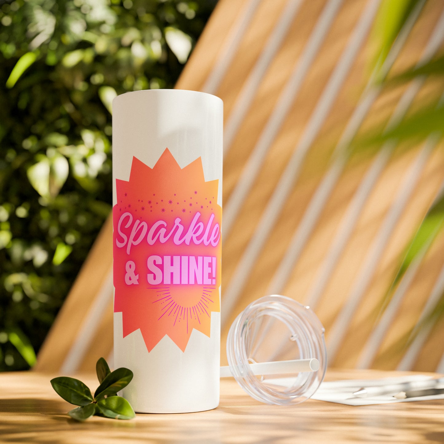 Sparkle & Shine Skinny Tumbler with Straw, 20oz