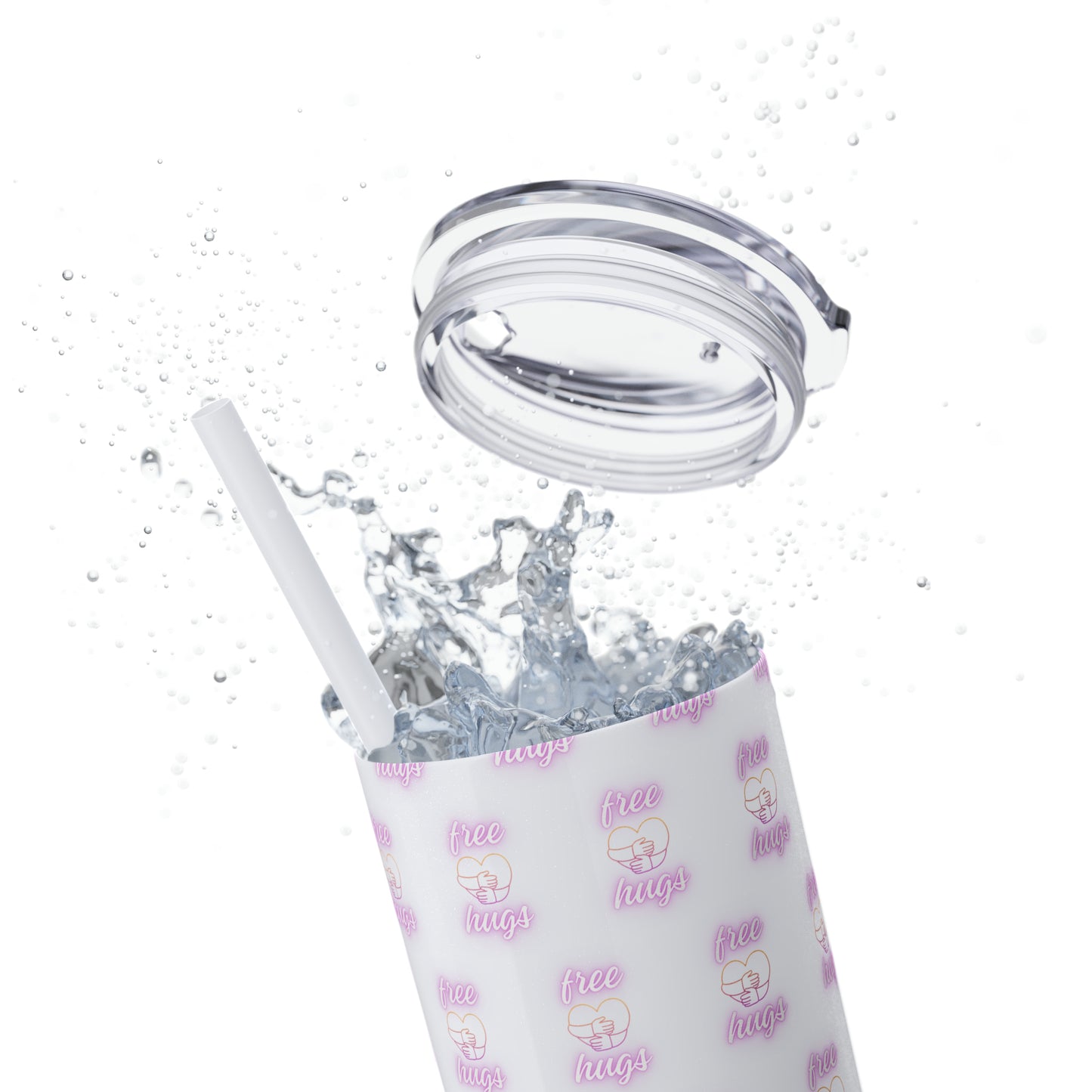 Free Hugs Skinny Tumbler with Straw, 20oz