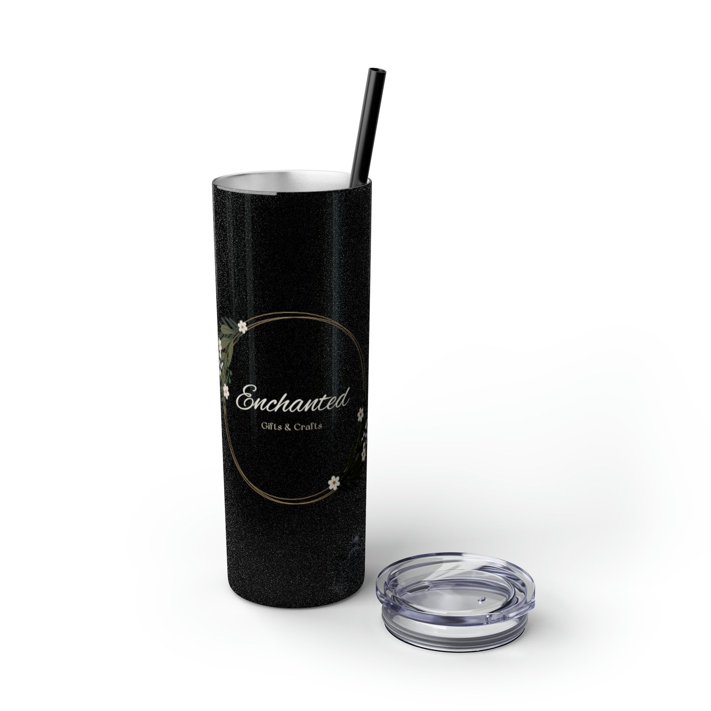 Enchanted Gifts & Crafts Skinny Tumbler with Straw, 20oz