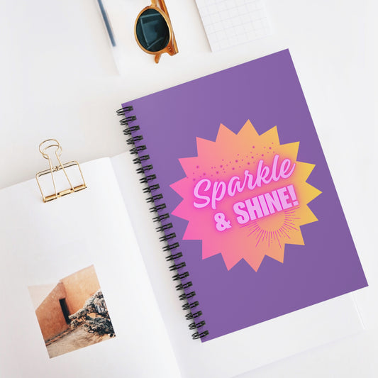 Sparkle & Shine Spiral Notebook (Purple) - Ruled Line