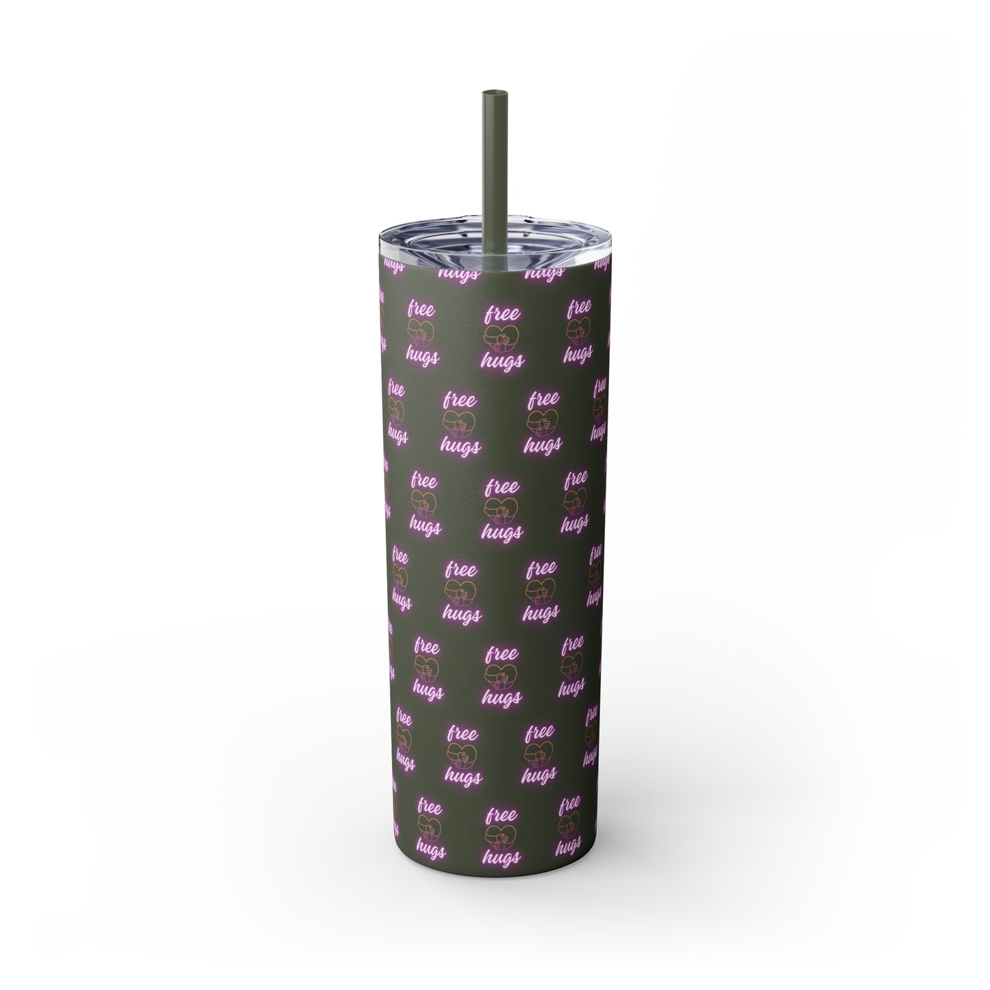 Free Hugs Skinny Tumbler with Straw, 20oz