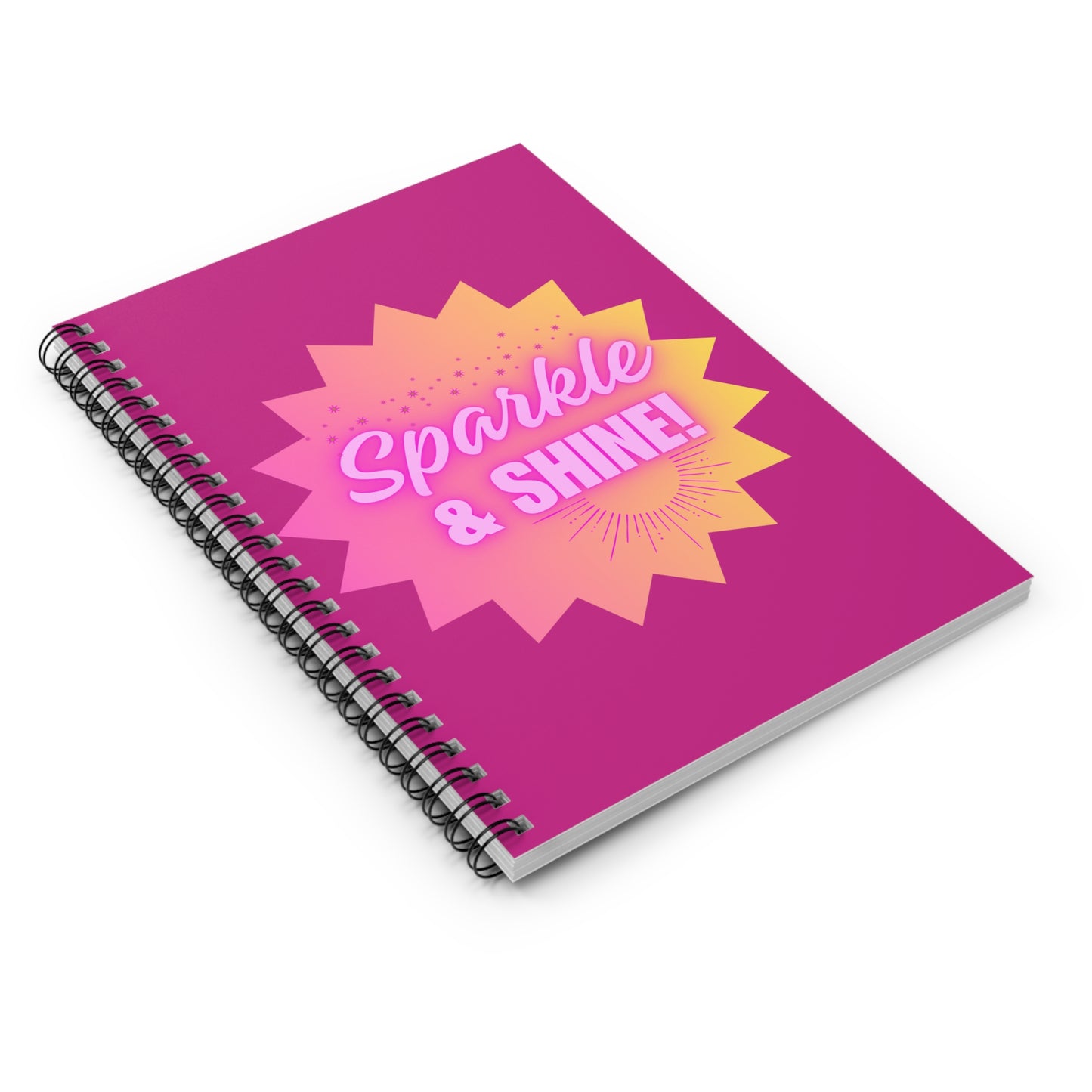 Sparkle & Shine Spiral Notebook (Dark Pink) - Ruled Line