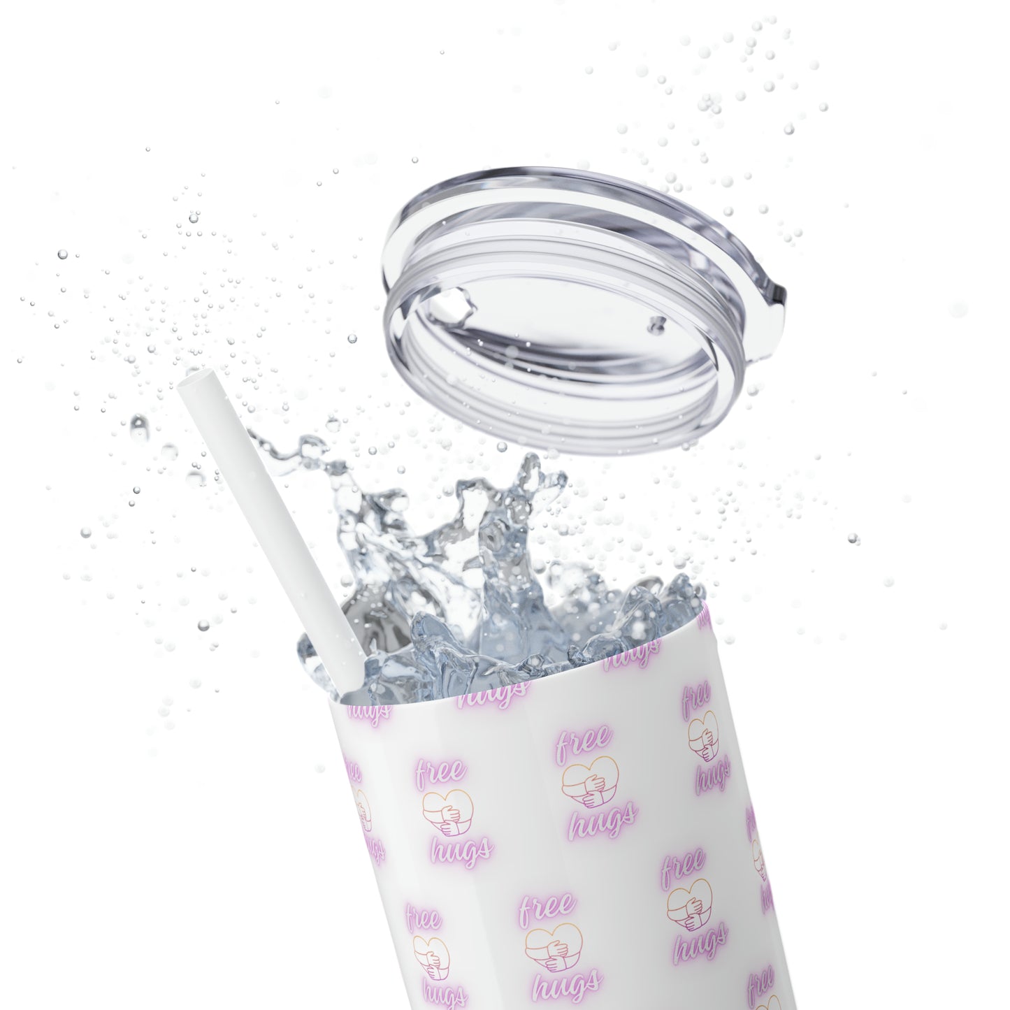 Free Hugs Skinny Tumbler with Straw, 20oz
