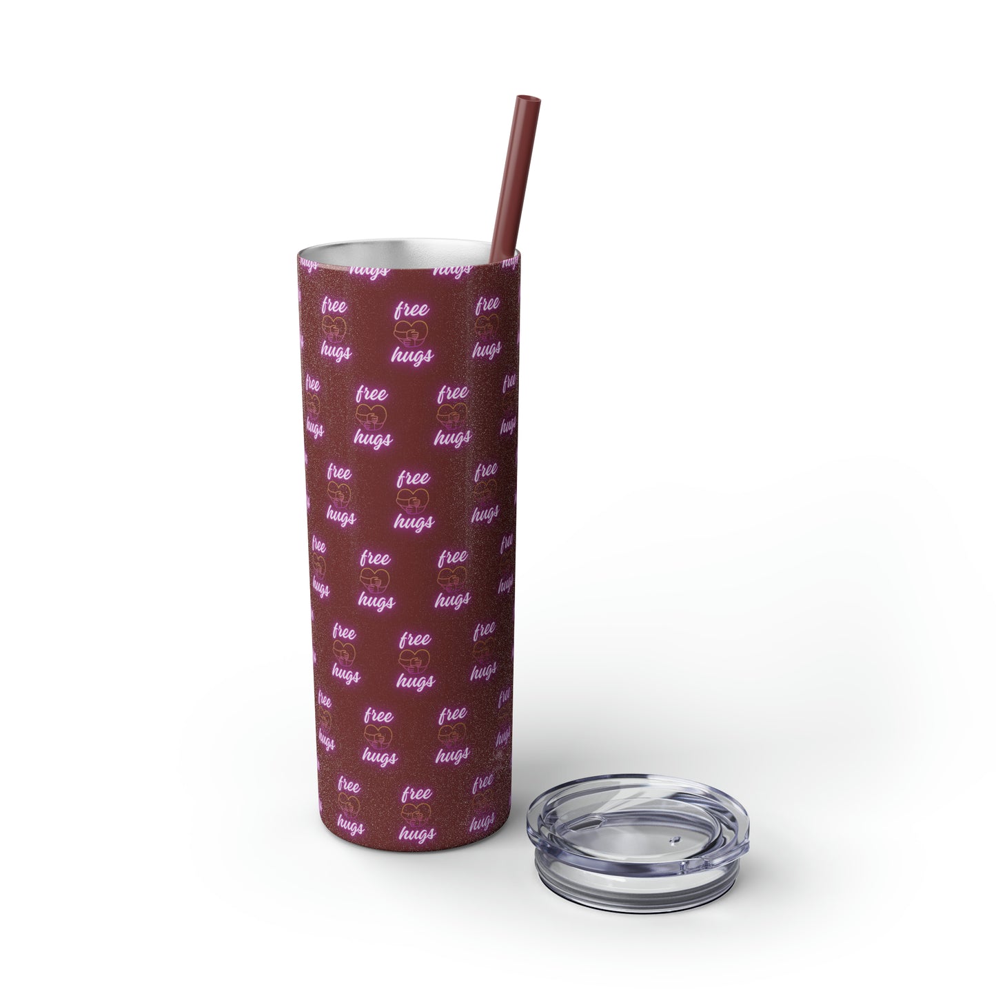Free Hugs Skinny Tumbler with Straw, 20oz