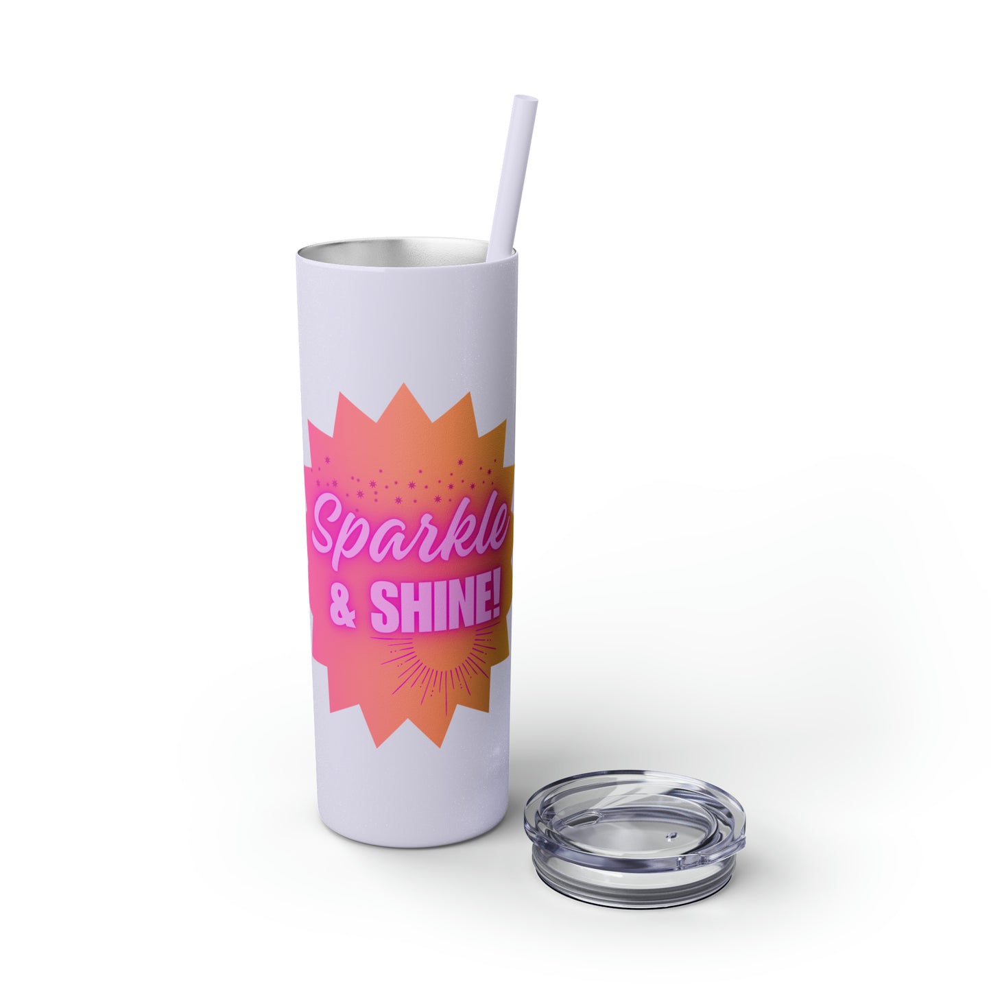 Sparkle & Shine Skinny Tumbler with Straw, 20oz