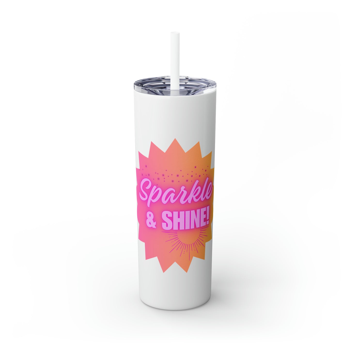 Sparkle & Shine Skinny Tumbler with Straw, 20oz