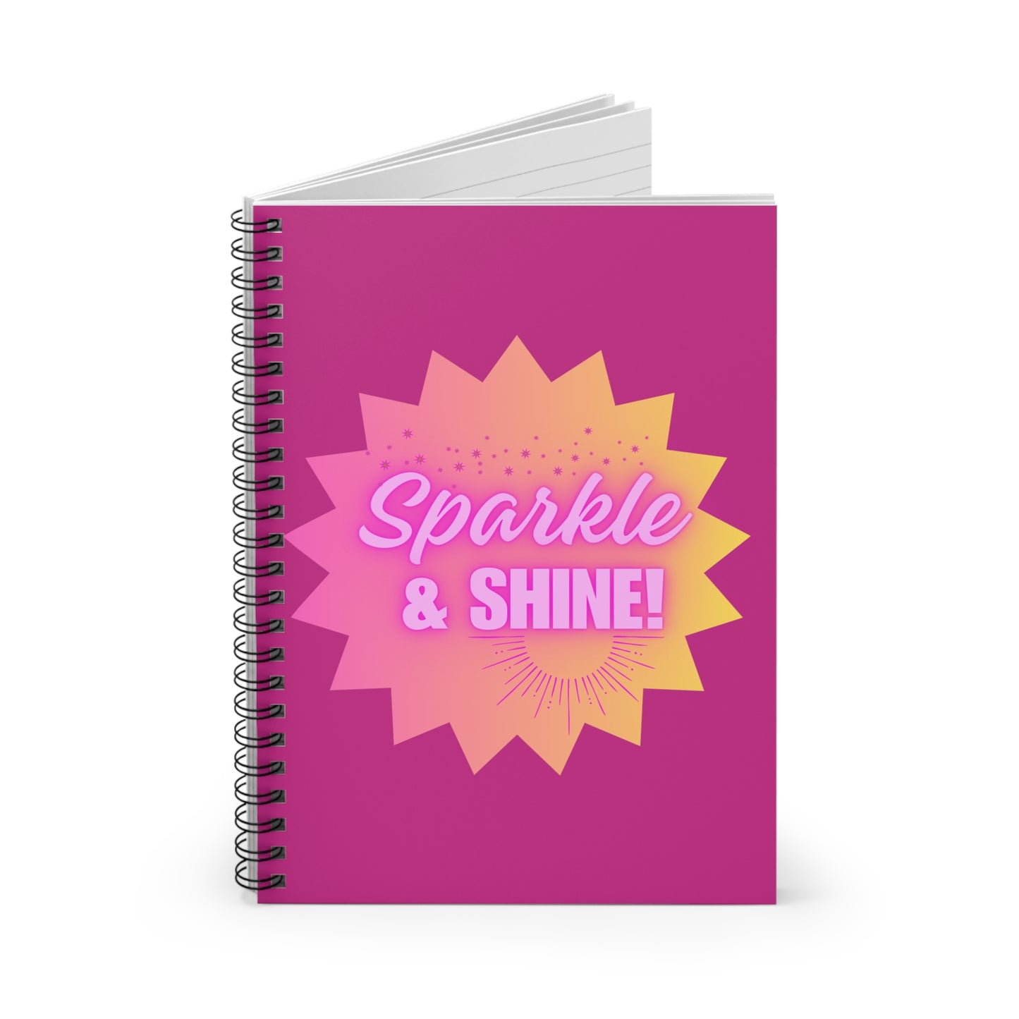 Sparkle & Shine Spiral Notebook (Dark Pink) - Ruled Line