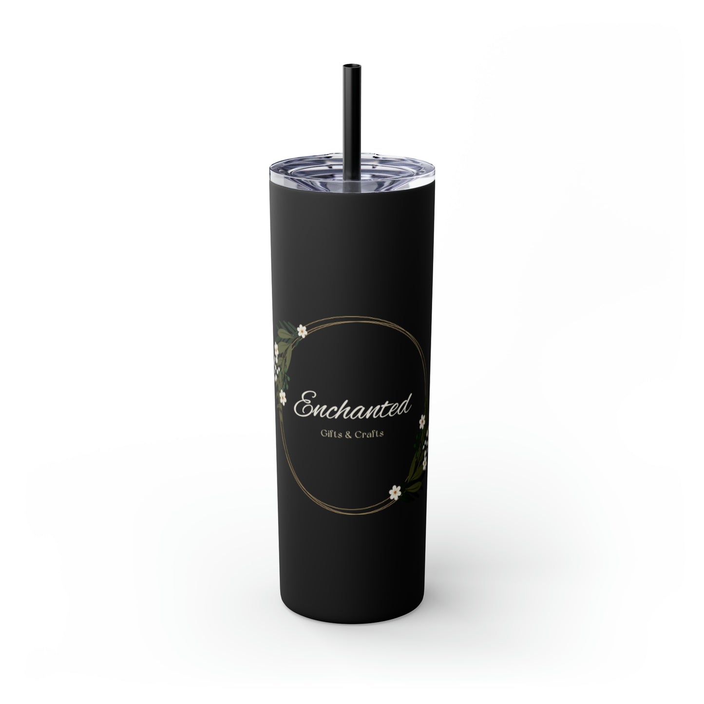 Enchanted Gifts & Crafts Skinny Tumbler with Straw, 20oz